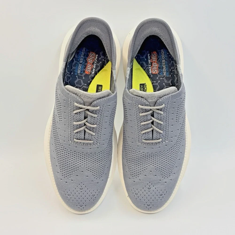 Skechers Garza Palma Men's 8.5 Slip Ins Charcoal Comfort Casual Memory Foam